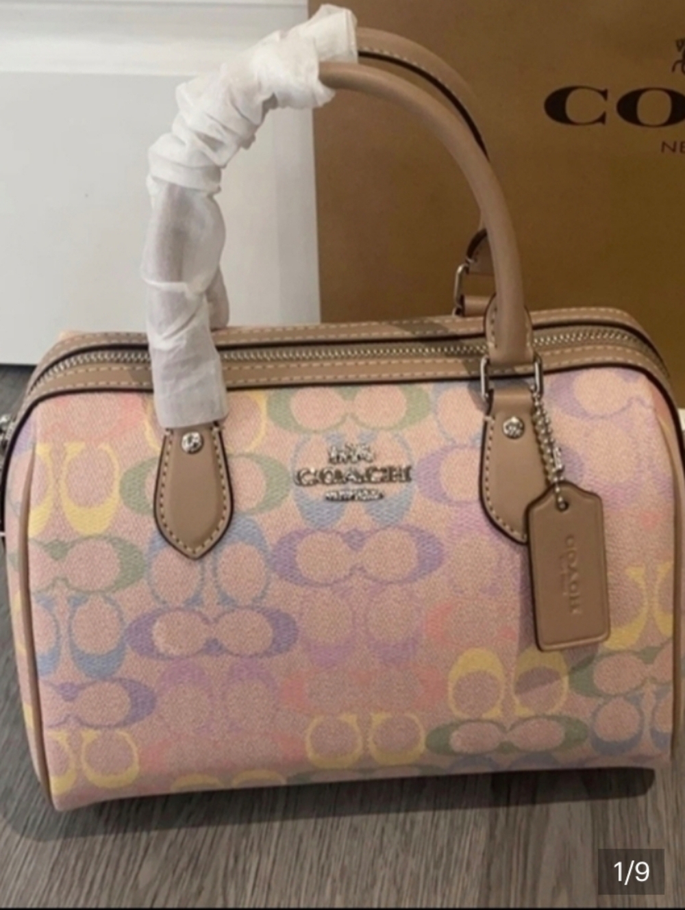 Coach Pastel Rainbow Multi Signature Wallet - Picture 5 of 9